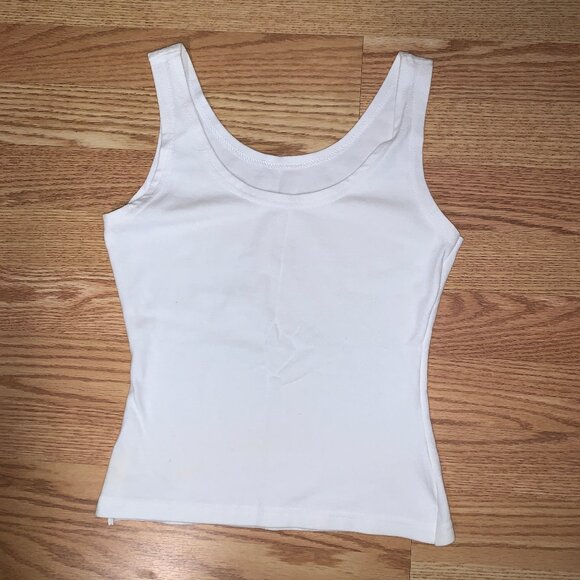 White Tank Top Stretchy Size XS / S - Picture 1 of 1